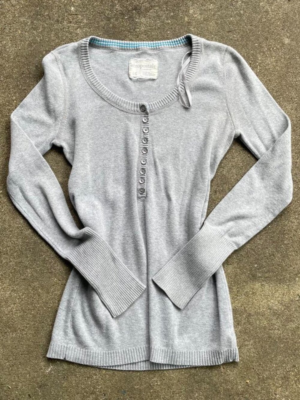 2000's Y2K Vintage Aeropostale Long Sleeve Henley Mall Girl Top Women's Large
